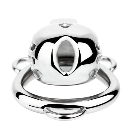 Short Smooth Stainless Steel Mamba Cage with Belt in alternate gallery view 6