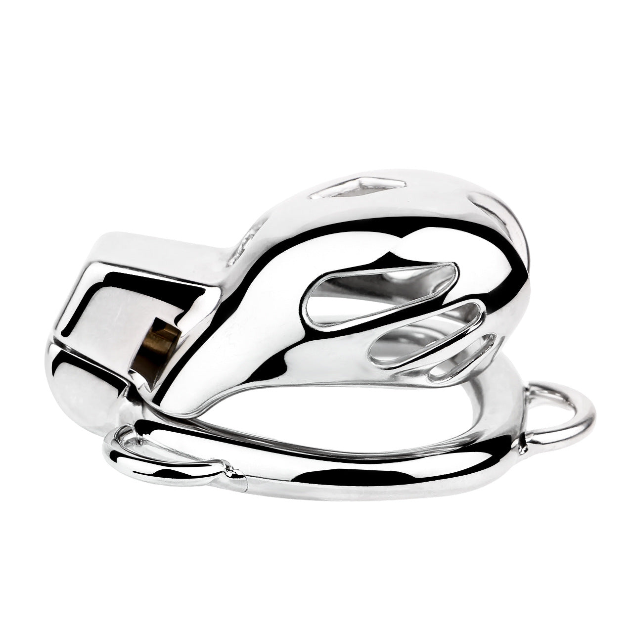 Short Smooth Stainless Steel Mamba Cage with Belt in alternate gallery view 7