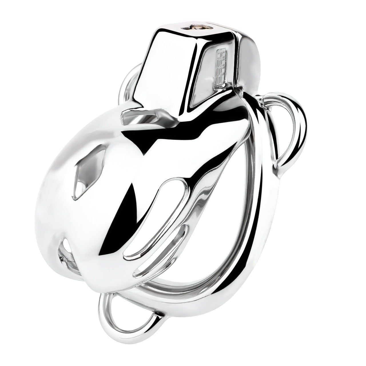 Short Smooth Stainless Steel Mamba Cage with Belt in alternate gallery view 8