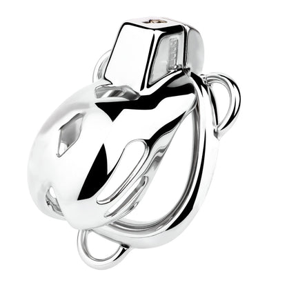 Short Smooth Stainless Steel Mamba Cage with Belt in alternate gallery view 8