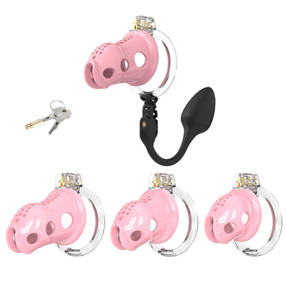 Silicone Chastity Cage with App Remote Control Anal Plug