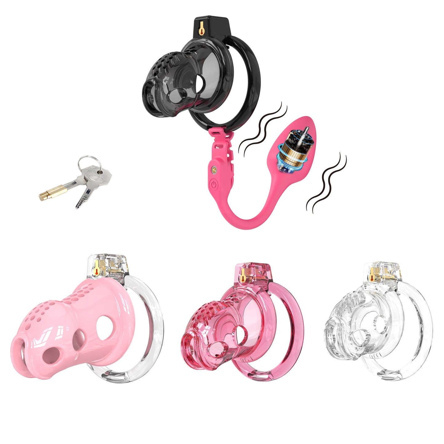 Silicone Chastity Cage with App Remote Control Anal Plug