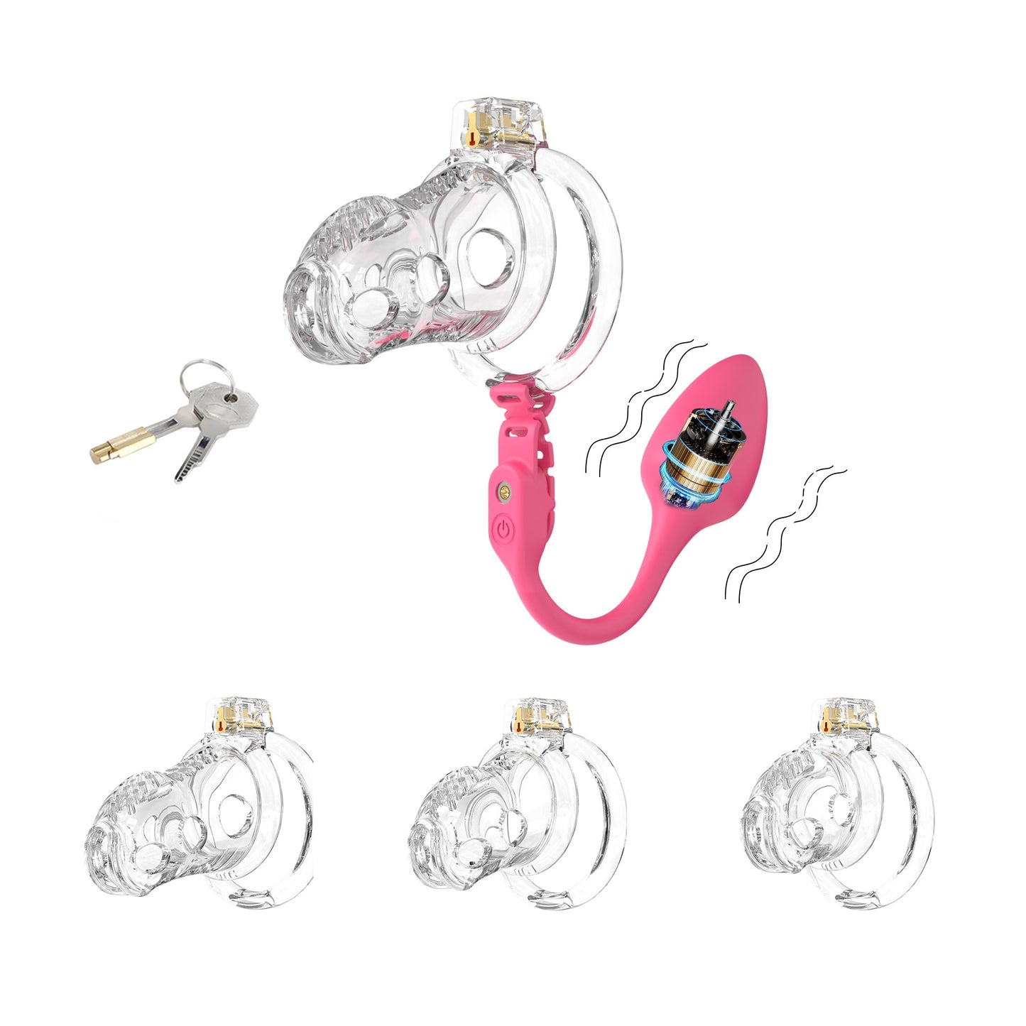 Silicone Chastity Cage with App Remote Control Anal Plug