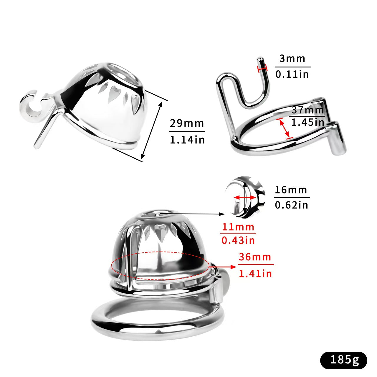Small Chastity Cage with PA -2