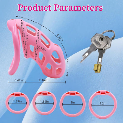 Blush Pink Invisible Lock Chastity Cage