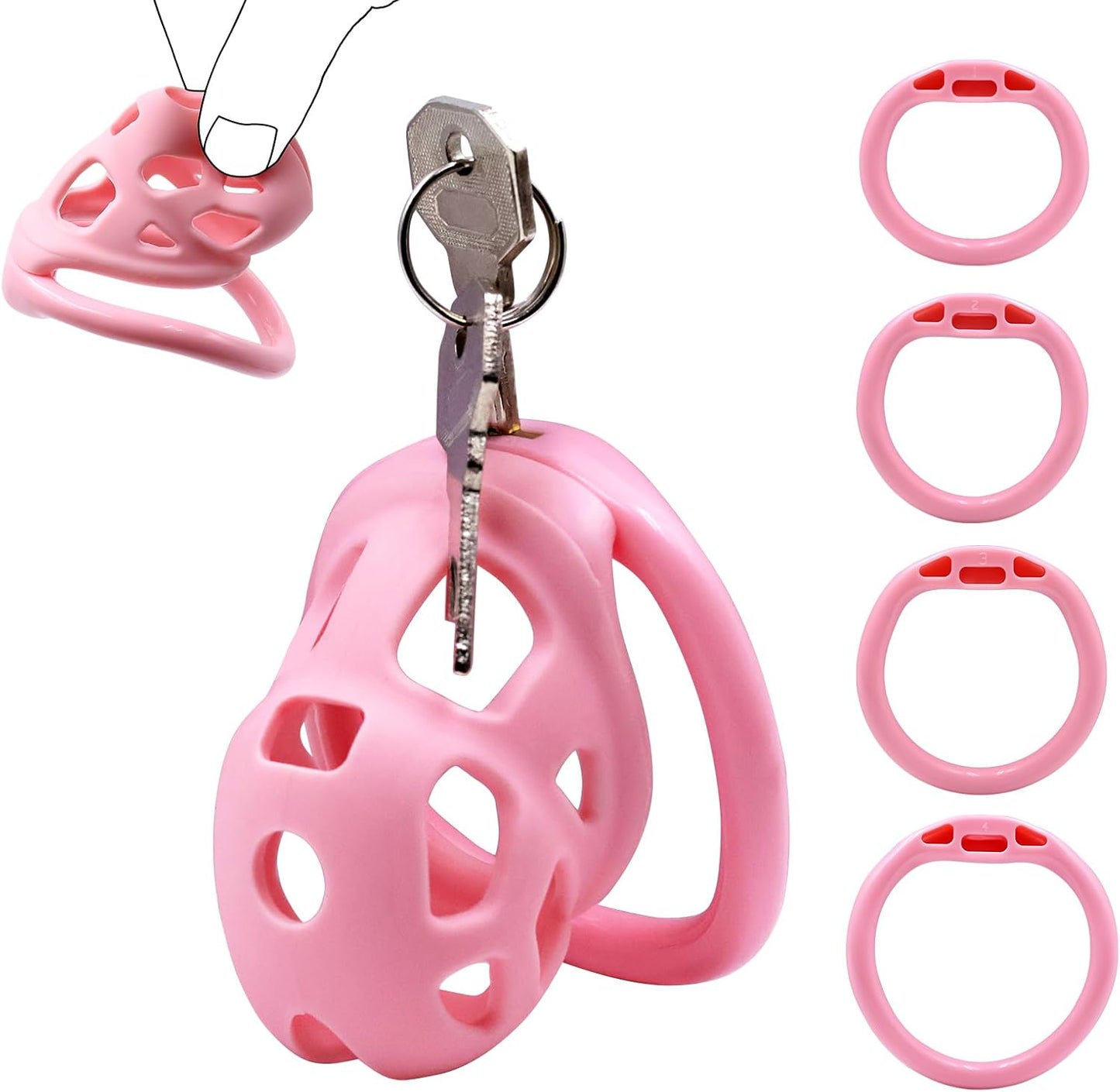 Blush Pink Invisible Lock Chastity Cage