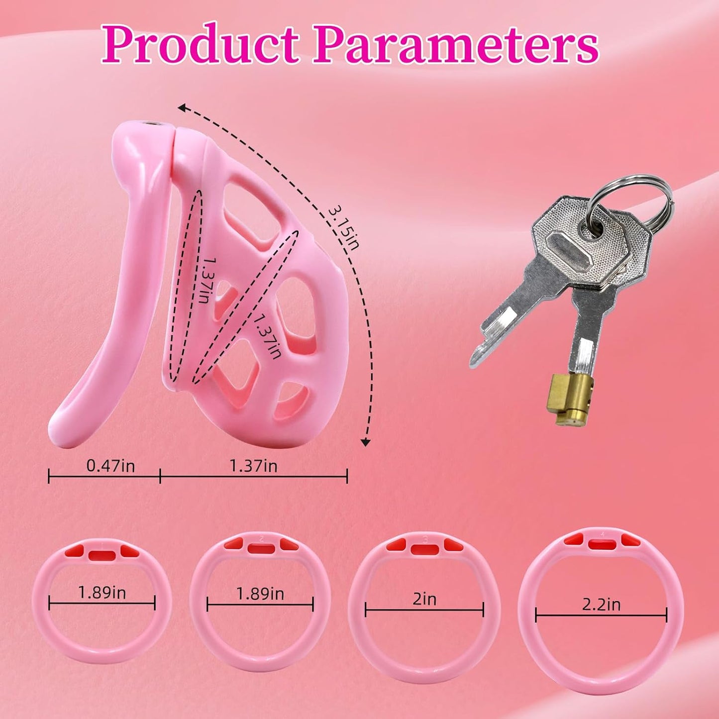 Blush Pink Invisible Lock Chastity Cage