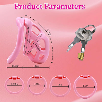 Blush Pink Invisible Lock Chastity Cage