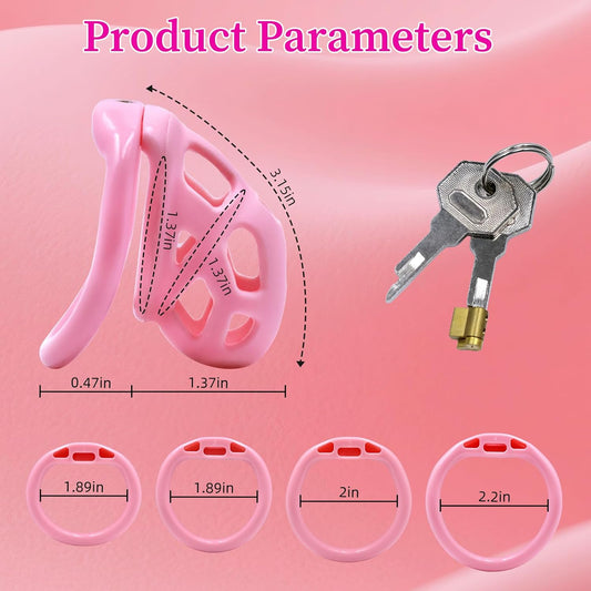 Blush Pink Invisible Lock Chastity Cage