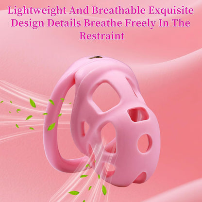 Blush Pink Invisible Lock Chastity Cage