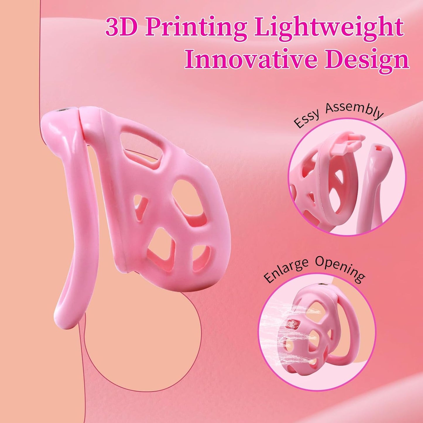 Blush Pink Invisible Lock Chastity Cage