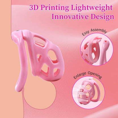 Blush Pink Invisible Lock Chastity Cage