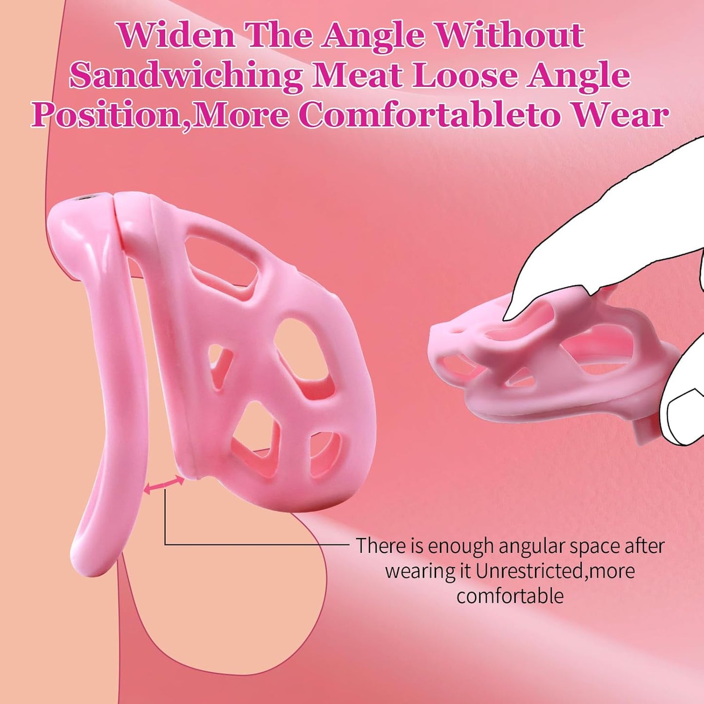 Blush Pink Invisible Lock Chastity Cage