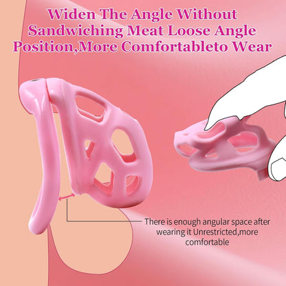 Blush Pink Invisible Lock Chastity Cage