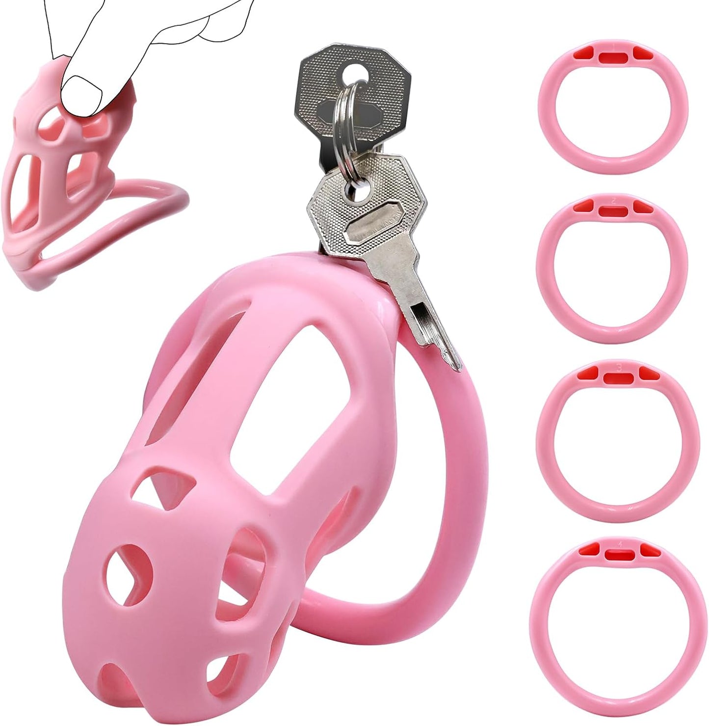 Blush Pink Invisible Lock Chastity Cage