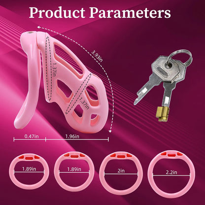 Blush Pink Invisible Lock Chastity Cage
