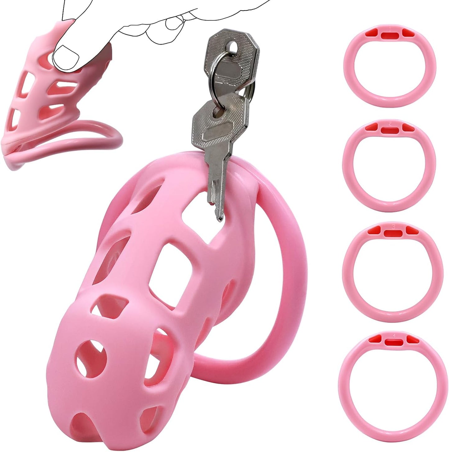 Blush Pink Invisible Lock Chastity Cage