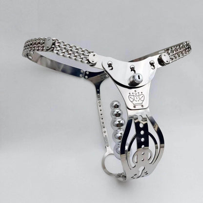 Hollowed-Out Chain-Waist Female Chastity Belt