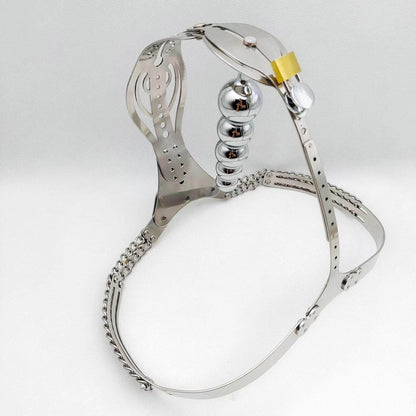Hollowed-Out Chain-Waist Female Chastity Belt