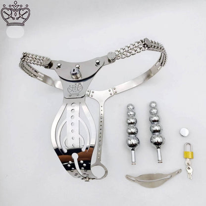 Hollowed-Out Chain-Waist Female Chastity Belt
