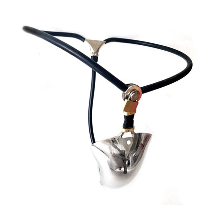 Shield-Front Cable-Waist Chastity Belt with Optional Plug