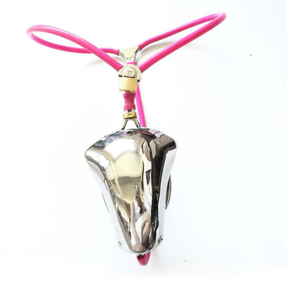 Shield-Front Cable-Waist Chastity Belt with Optional Plug