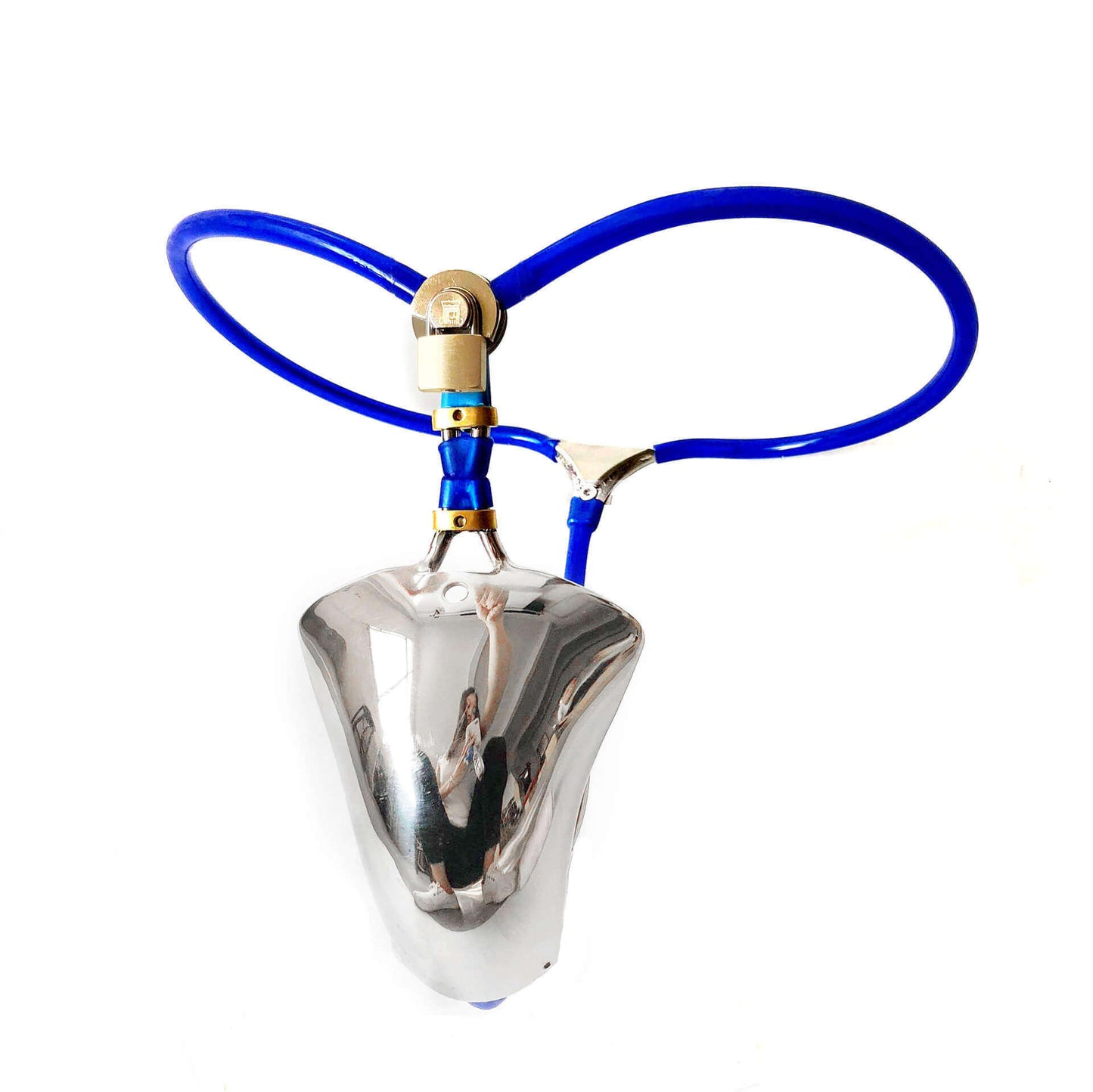 Shield-Front Cable-Waist Chastity Belt with Optional Plug
