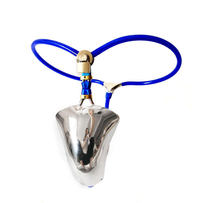 Shield-Front Cable-Waist Chastity Belt with Optional Plug
