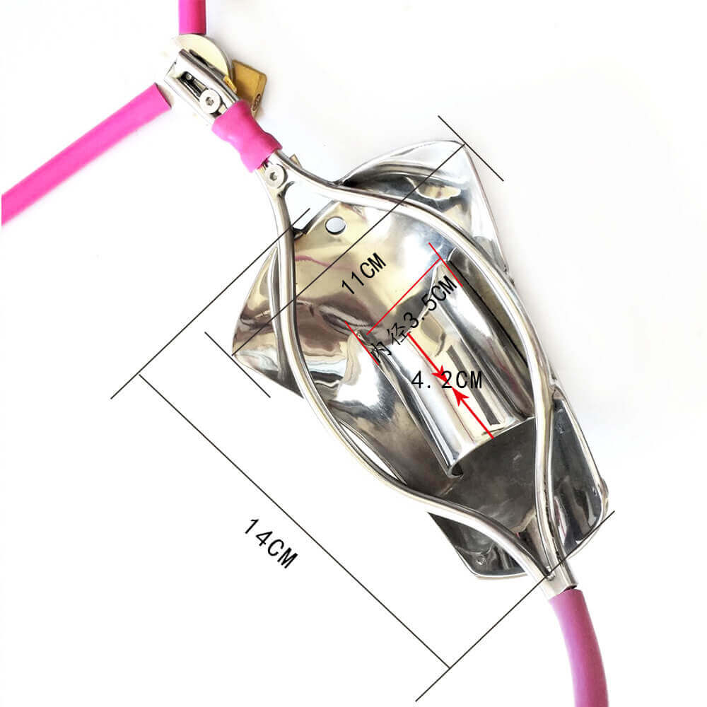 Shield-Front Cable-Waist Chastity Belt with Optional Plug