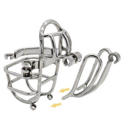 Stainless Steel Detachable PA Puncture Chastity Cage