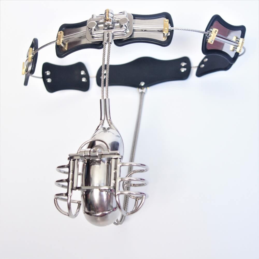 Segmented Underwear-Frame Open-Cage Male Chastity Belt