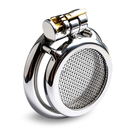 Dual-Ring-Style StarNet Mesh Flat Chastity Cage