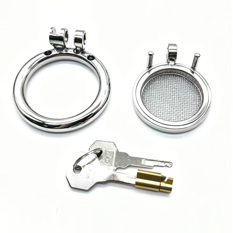 Dual-Ring-Style StarNet Mesh Flat Chastity Cage