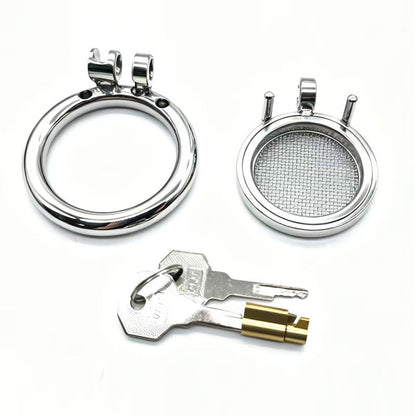 Dual-Ring-Style StarNet Mesh Flat Chastity Cage