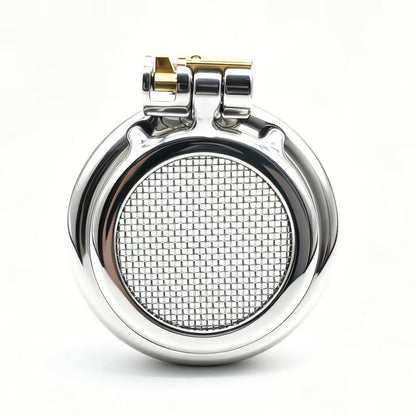 Dual-Ring-Style StarNet Mesh Flat Chastity Cage