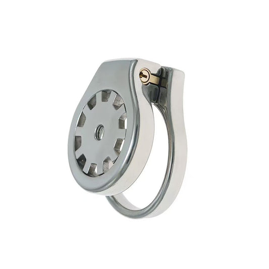Stainless Thickened Gear Flat Chastity Cage 2