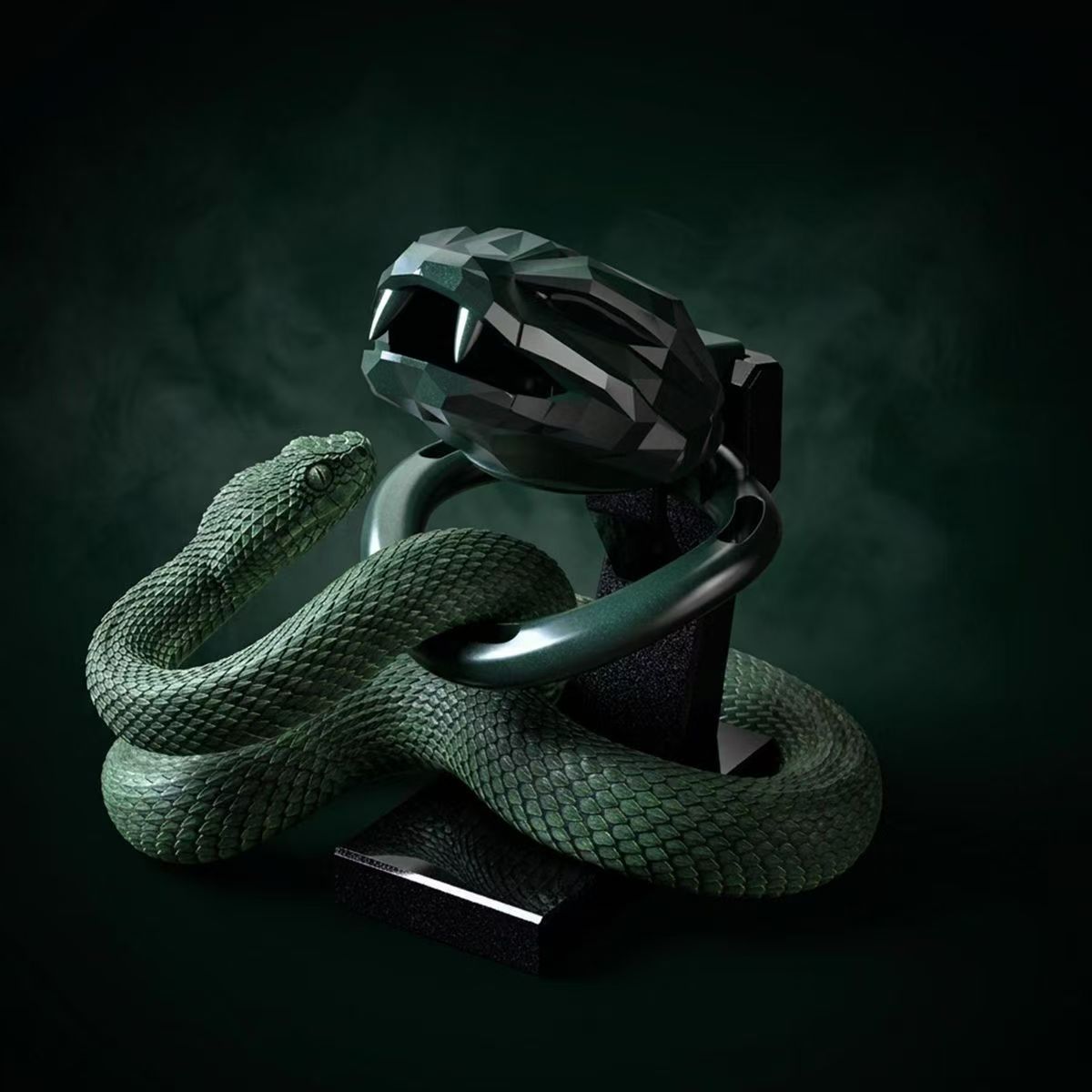 Starborn Emerald Faceted Snakehead Chastity Cage