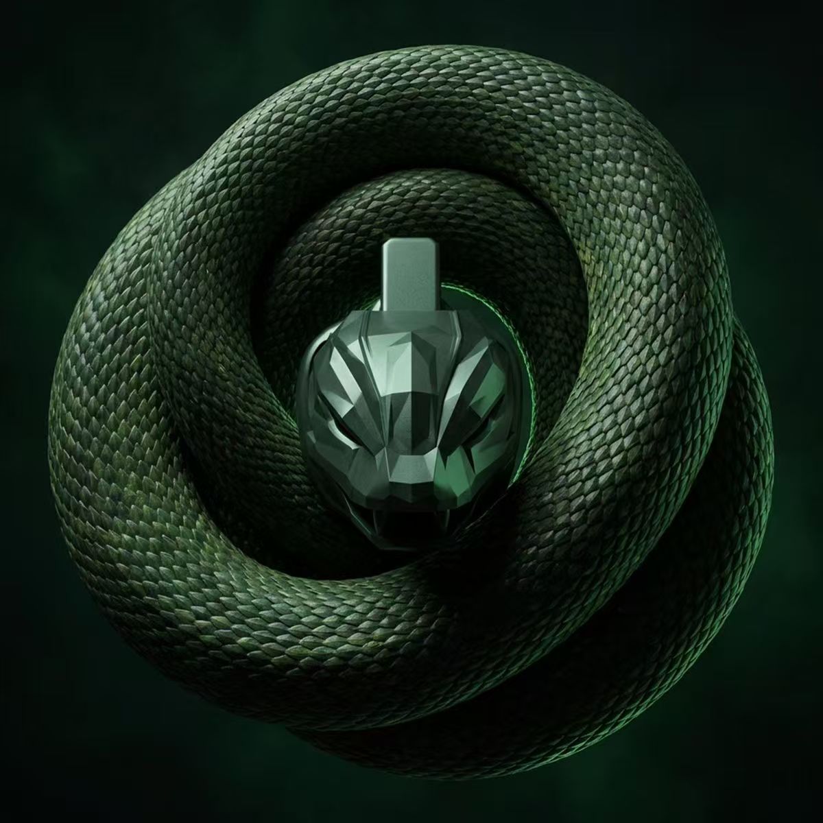 Starborn Emerald Faceted Snakehead Chastity Cage