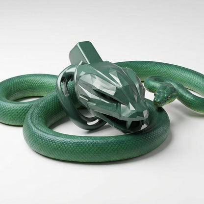 Starborn Emerald Faceted Snakehead Chastity Cage