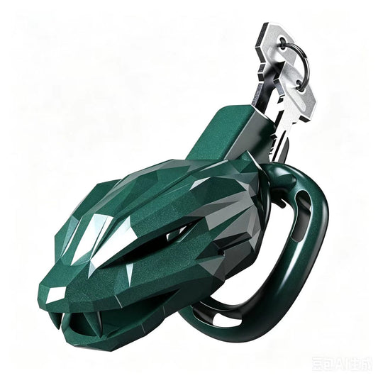 Starborn Emerald Faceted Snakehead Chastity Cage