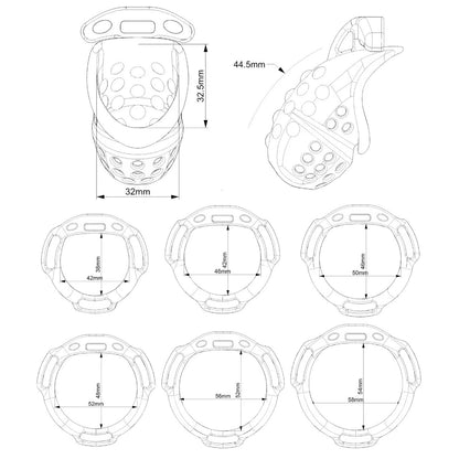 Tartarus Prison Chastity Cage With Optional Belt
