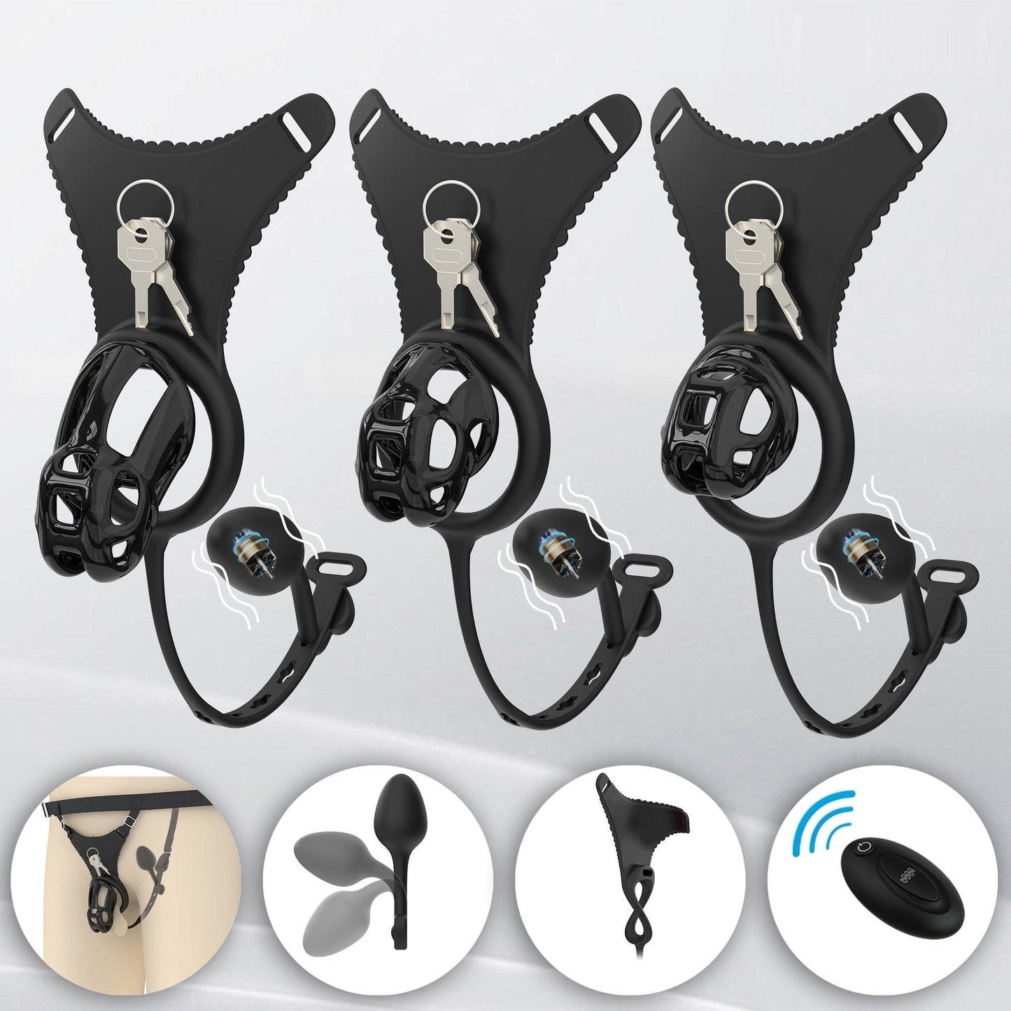 Cobra Chastity Cage Set (Underwear + Plug)