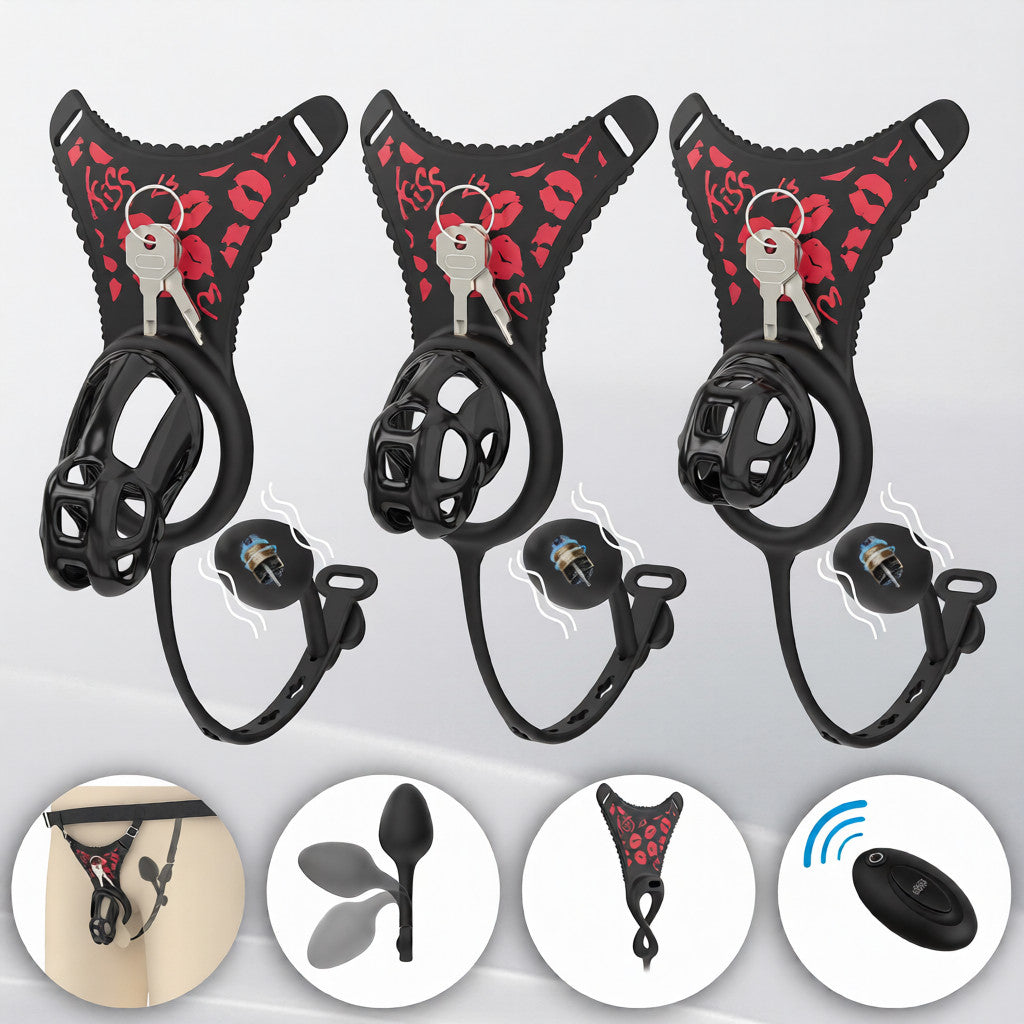 Cobra Chastity Cage Set (Underwear + Plug)